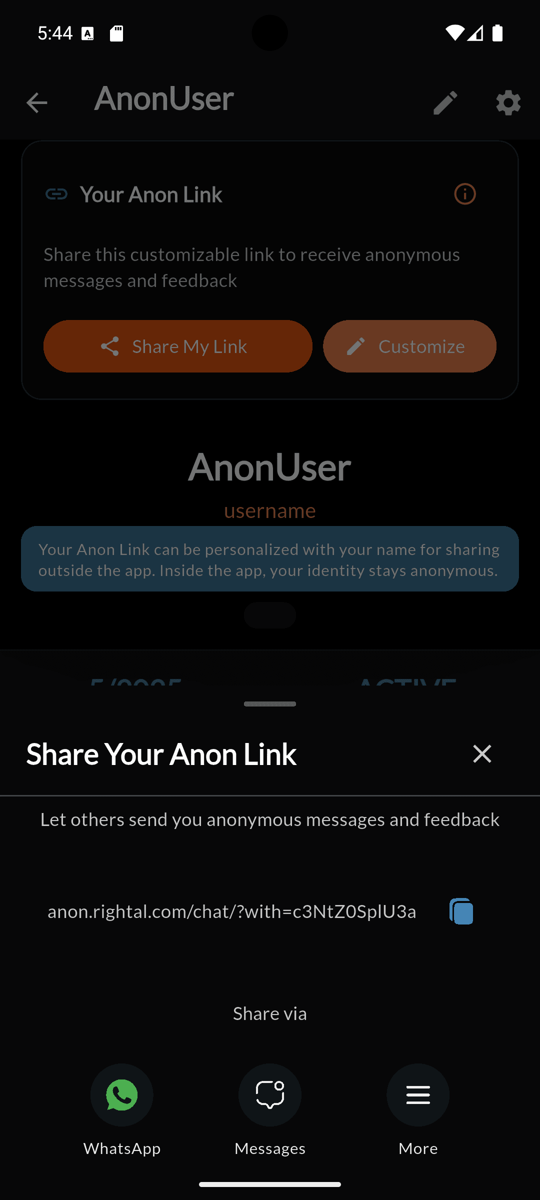 Anonymous Chat - Private anonymous messaging interface