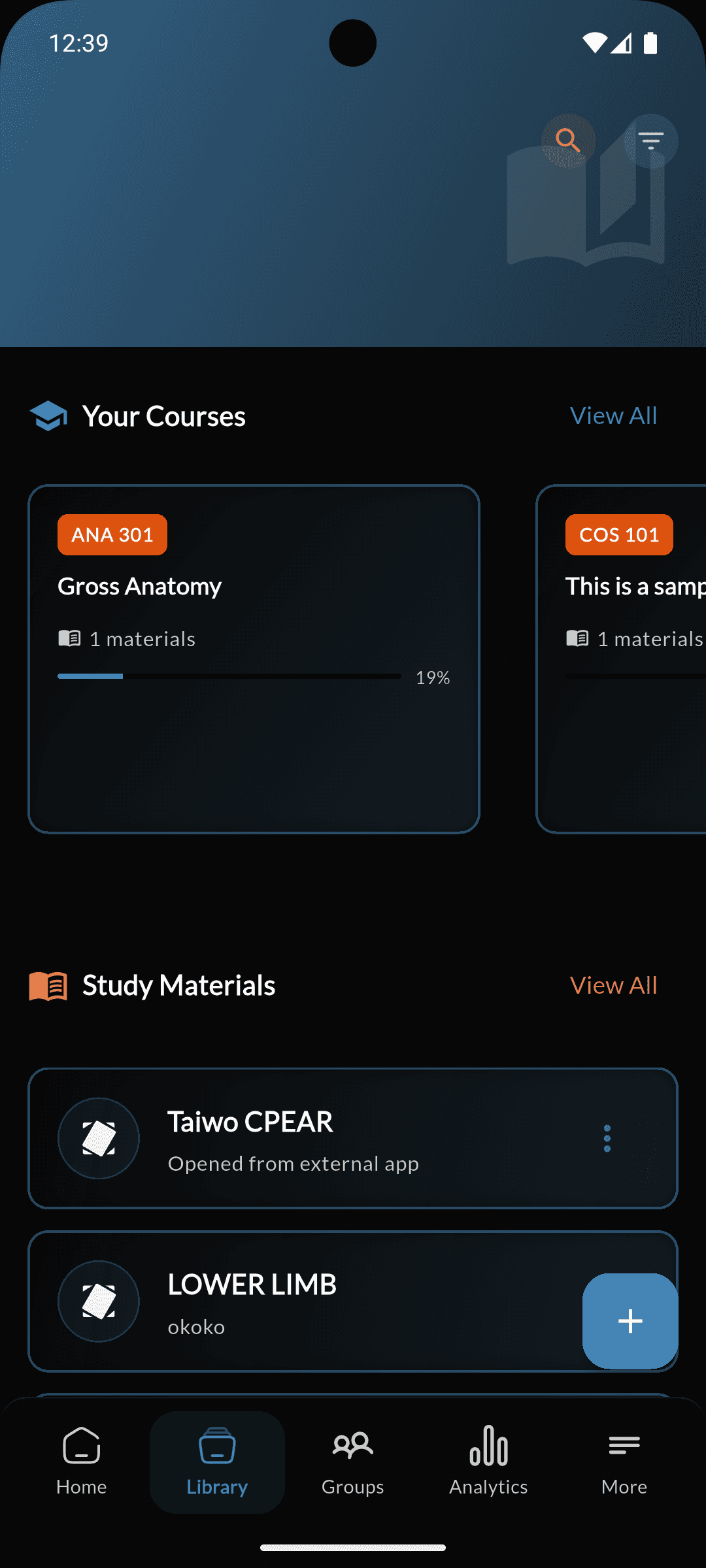 Library - Detailed study analytics